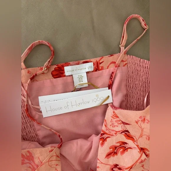 House Of Harlow 1960 Linen Blend Midi Dress - Picture 14 of 15